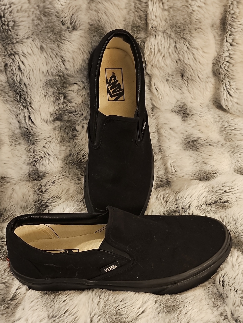 Vans Black Slip-On Canvas Loafers